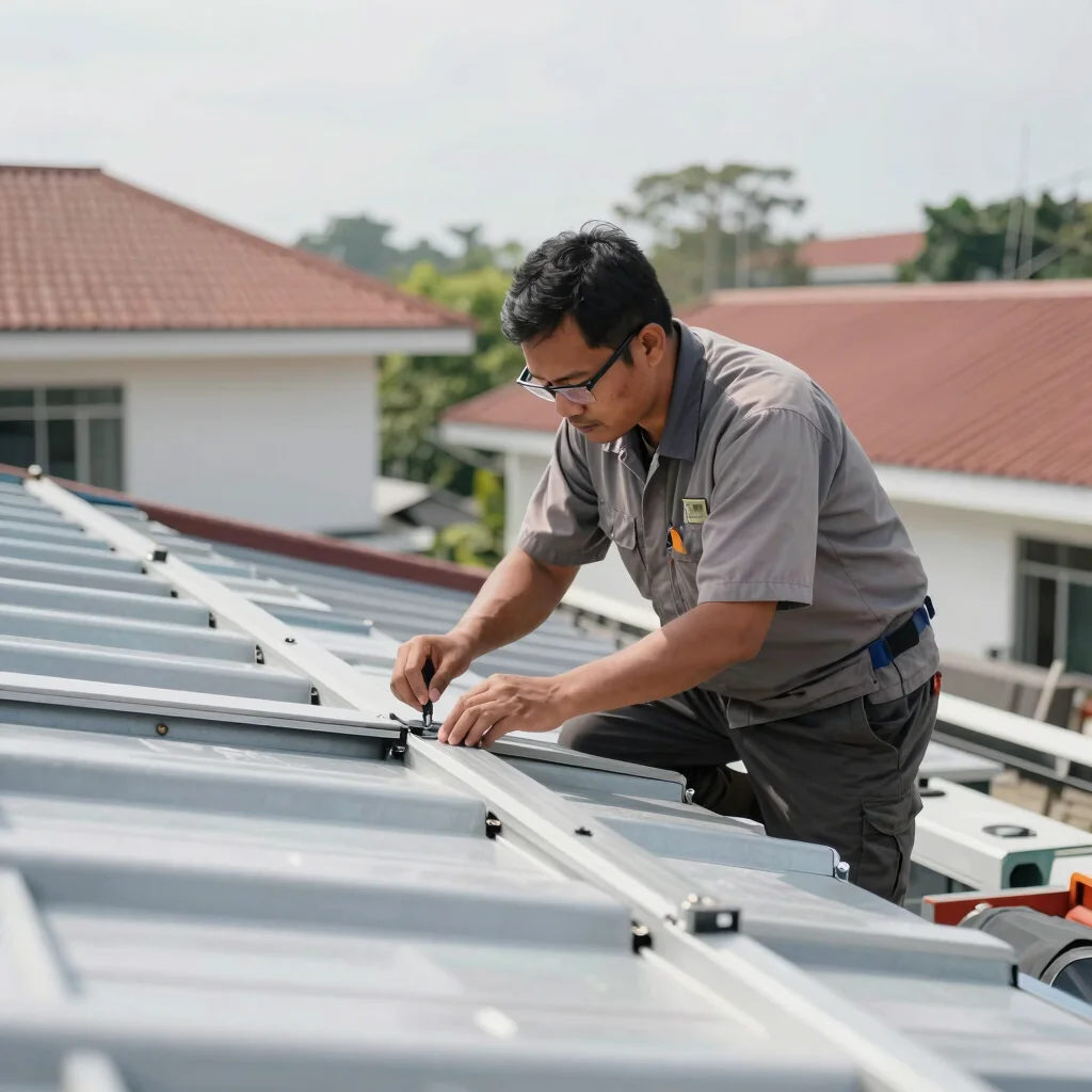 Medium shot of a professional technician meticulously inspecting